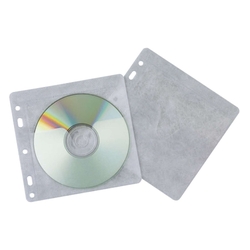 Q-Connect CD/DVD-Hüllen - Universallochung zur Ablage im Ordner/Ringbuch, transparent, Packung mit 40 Stück