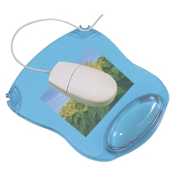 Q-Connect Mousepad mit Gelauflage - blau-transparent