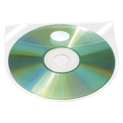 Q-Connect CD/DVD-Hüllen selbstklebend - mit selbstklebender Lasche, transparent, Packung mit 10 Stück