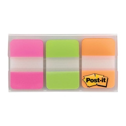 Post-it® Haftstreifen Index Strong, 25,4 x 38 mm, Leuchtfarben, 3 x 22 Streifen