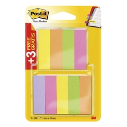 Post-it® Page Marker Neon - Promotionset 6+3 gratis: 9 Blöcke, davon 3 gratis, 50 x 15 mm