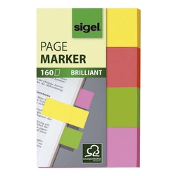 Sigel® Haftmarker Brillant - 50 x 20 mm, 4 Farben, 160 Streifen