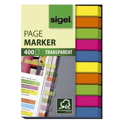 Sigel® Haftmarker Folie - 50 x 6 mm, 5 Farben, 400 Streifen