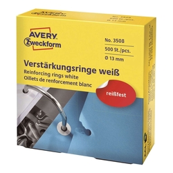 Avery Zweckform® 3508 Verstärkungsringe, Ø 13 mm, 500 Stück/500 Etiketten, weiß