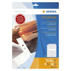 Herma 7587 Fotosichthüllen 130 x 180 mm quer weiß 10 Hüllen