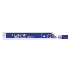 Staedtler® Feinmine Mars® micro carbon 250 - 0,7 mm, H, schwarz, 12 Minen