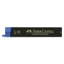 Faber-Castell Feinmine SUPER POLYMER, 0,7 mm, 2B, tiefschwarz, 12 Minen