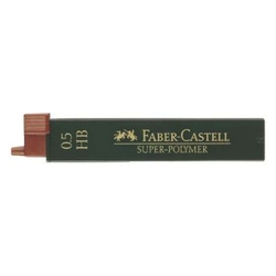 Faber-Castell Feinmine SUPER-POLYMER, 0,5 mm, HB, tiefschwarz, 12 Minen