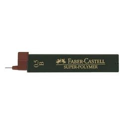 Faber-Castell Feinmine SUPER POLYMER, 0,5 mm, B, tiefschwarz, 12 Minen