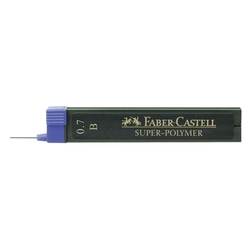 Faber-Castell Feinmine SUPER POLYMER, 0,7 mm, B, tiefschwarz, 12 Minen