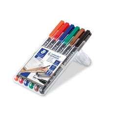 Staedtler® Feinschreiber Universalstift Lumocolor permanent, M, STAEDTLER Box mit 6 Farben