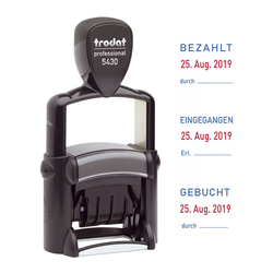 trodat® Professional 5430/L Datumsstempel mit 8 Standardtexten