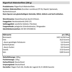 19er Sparpack Rügen Fisch Makrelen Filets geräuchert in Pflanzenöl (19 x 200 g)