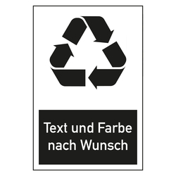 Recycling-Aufkleber "Text / Farbe nach Wunsch" Größe (B x H) 100 x 150 mm