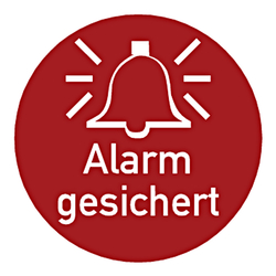 Hinweisschild "Alarm gesichert" Ø 50 m