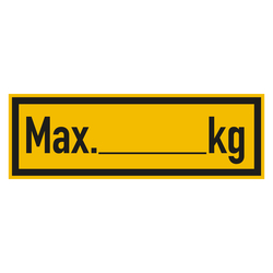 Regalbelastungsschild "Max. ... kg" Folie 150 x 50 mm