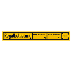 Regalbelastungsschild "Regalbelastung Fachlast / Feldlast" Folie 300 x 40 mm