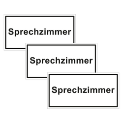 Türhinweisschild "Sprechzimmer" 3er Pack Folie selbstklebend