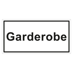 Hinweisschild "Garderobe" 3er Pack Folie selbstklebend