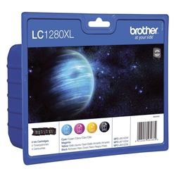 Brother® Inkjet-Druckpatronen schwarz, cyan, magenta, yellow, 1x2.400, 3x1.200 Seiten, LC1280XLVALBPDR