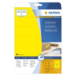 Herma 5058 Etiketten - gelb, 105 x 42,3 mm, Papier, matt, 280 Stück, ablösbar