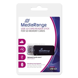 MediaRange USB 3.0 Speicherkartenlese-Stick, schwarz