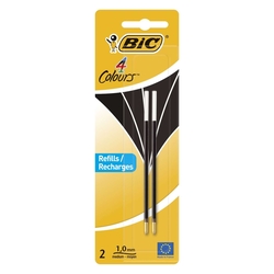 BiC® 4 COLOURS Kugelschreibermine - 0,4 mm, 2 Stück, schwarz