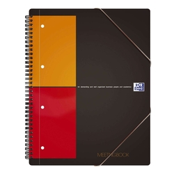 Oxford International Meetingbook - 2 in 1 Block und Gummizugmappe, A4, kariert, 80 Blatt, grau