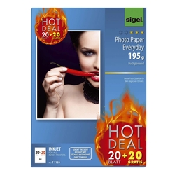 Sigel® InkJet-Everyday Photo-Papier - A4, hochglänzend, 195 g/qm, 20+20 Blatt