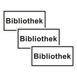 Türhinweisschild "Bibliothek" 3er Pack Folie selbstklebend