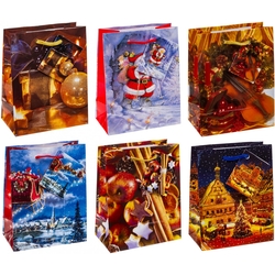 TSI 12er Pack Geschenktüte klein ca. 11 x 6,5 x 14 cm Weihnachten SERIE 7