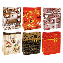 TSI 12er Pack Geschenktüte groß ca. 26 x 13,5 x 32 cm Weihnachten SERIE 9