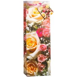 TSI 12er Pack Geschenktüte Flasche ca. 12 x 8 x 36 cm ROSEN