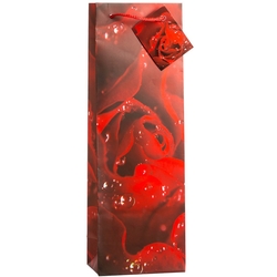 TSI 12er Pack Geschenktüte Flasche ca. 12 x 8 x 36 cm ROSEN