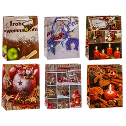 TSI 12er Pack Geschenktüte mittel ca. 18 x 10 x 23 cm Weihnachten SERIE 6