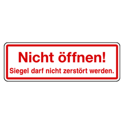 Siegel "Nicht öffnen! Siegel darf nicht ... " 60 x 20 mm aus Dokumentenfolie