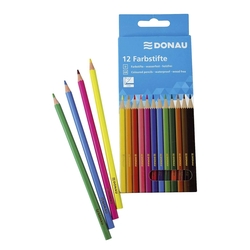 DONAU Farbstifte - 3 mm, 12 Farben, Kartonetui