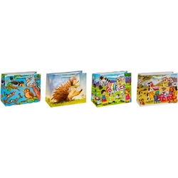 TSI 12er Pack Geschenktüte mittel ca. 23 x 10 x 18 cm HAPPY ANIMAL