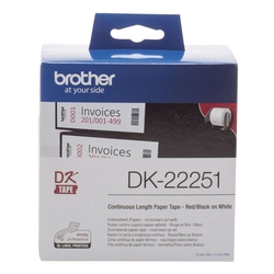 Brother® DK-Endlosetiketten Papier - 62 mm x 15,24 m, schwarz/rot auf weiß