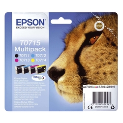 Epson Inkjet-Druckerpatronen schwarz, cyan, magenta, yellow, 1x245, 3x270 Seiten , C13T07154012