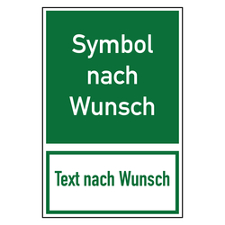 Rettungszeichen mit Text und Symbol nach Wunsch Kombischild DIN EN ISO 7010