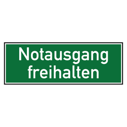 Rettungszeichen Notausgang freihalten