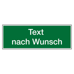 Rettungszeichen mit Text nach Wunsch