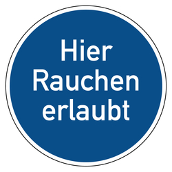 Gebotszeichen "Hier Rauchen erlaubt"