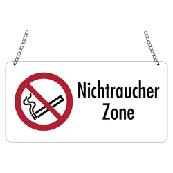 Hinweisschild Hängeschild "Nichtraucher Zone" beidseitig bedruckt