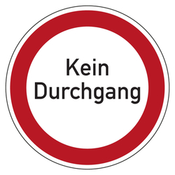 Verbotszeichen Kein Durchgang