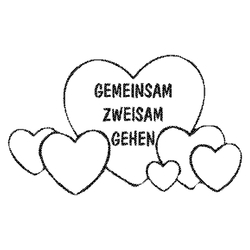 Motivstempel Holz "GEMEINSAM ZWEISAM GEHEN", 50 x 30 mm