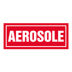 Verpackungskennzeichen Aerosole, Rot, 150 x 60 mm