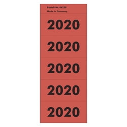 Inhaltsschild 2020 - selbstklebend, 100 Stück, rot