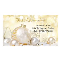 Weihnachtsaufkleber eckig 74 x 42 mm "Frohe Weihnachten Kugeln" 500er Rolle mit Eindruck